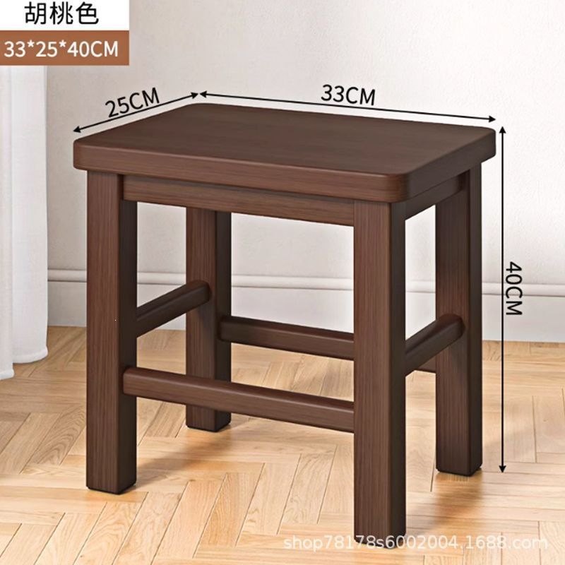 Fábrica directa taburete cuadrado de madera sólida taburete cuadrado moderno simple sala de estar taburete de comedor escuela hospital taburete de madera