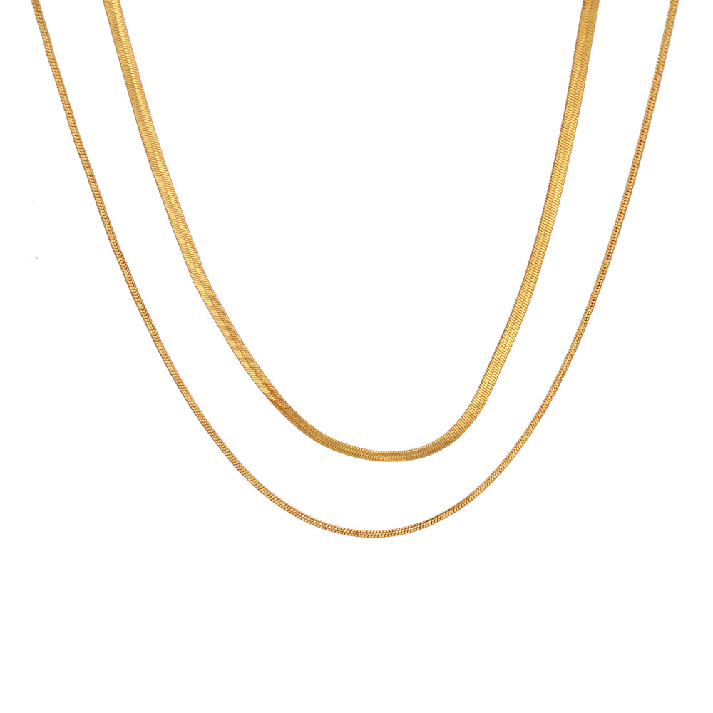 european-and-american-double-layer-snake-bone-chain-fashion-light-luxury-niche-design-sense-popular-simple-ins-style-elegant-all-match-snake-bone-chain european-and-american-double-layer-snake-bone-chain-fashion-light-luxury-niche-design-sense-popular-simple-ins-style-elegant-all-match-snake-bone-chain