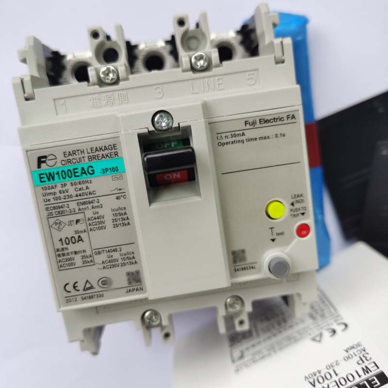富士带漏电塑壳断路器开关EW100EAG原装EW100AAG 3P 100A 75A 63A