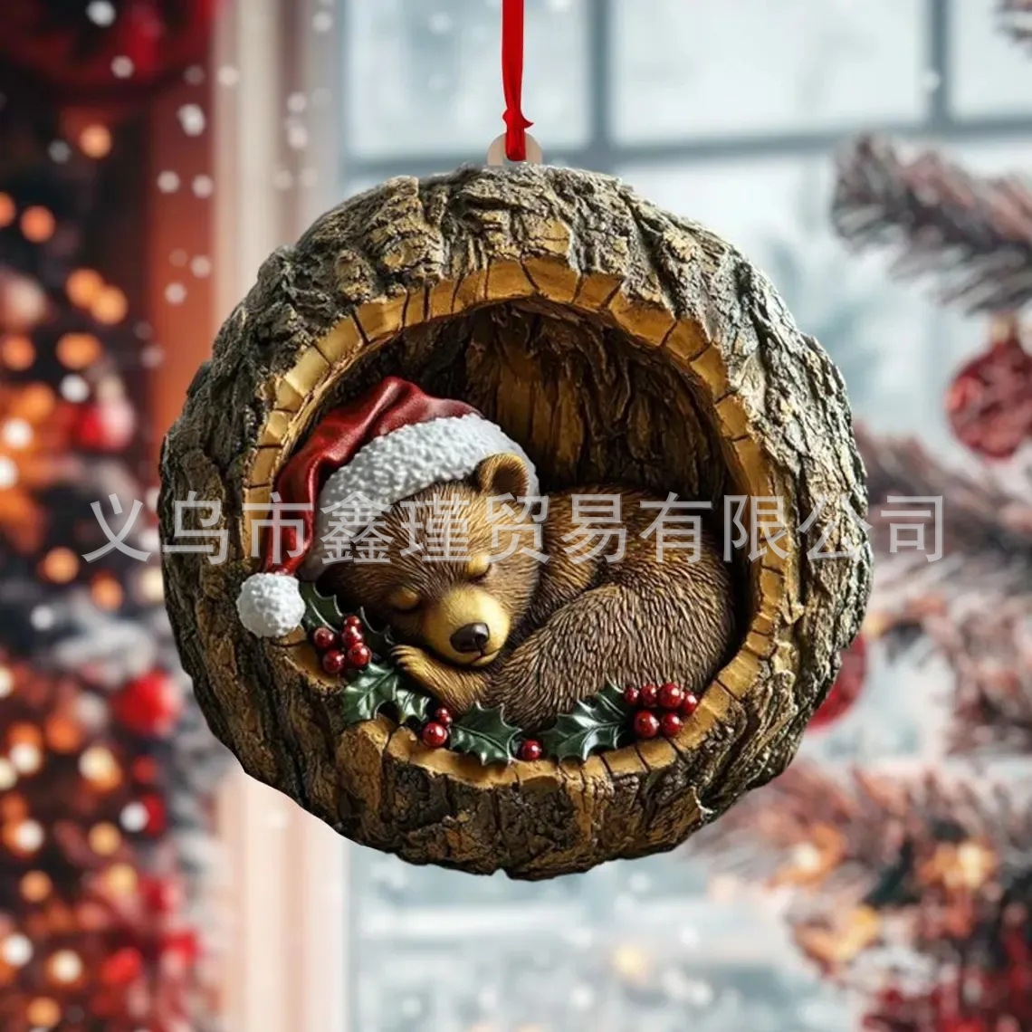 Explosiones transfronterizas mapache erizo decoraciones de árbol de Navidad búho decoraciones de Navidad colgantes planos acrílicos image 16
