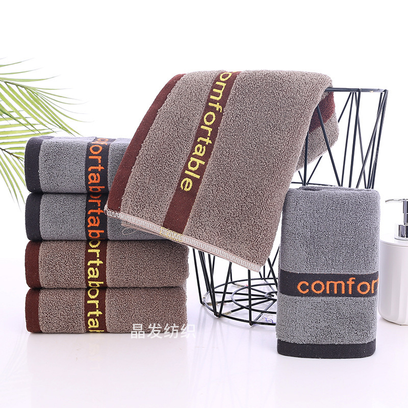 Cotton Towel Adult Absorbent Face Wash Cotton Face Towel Household Men's Face Wipe Towel Wholesale Embroidered logo
