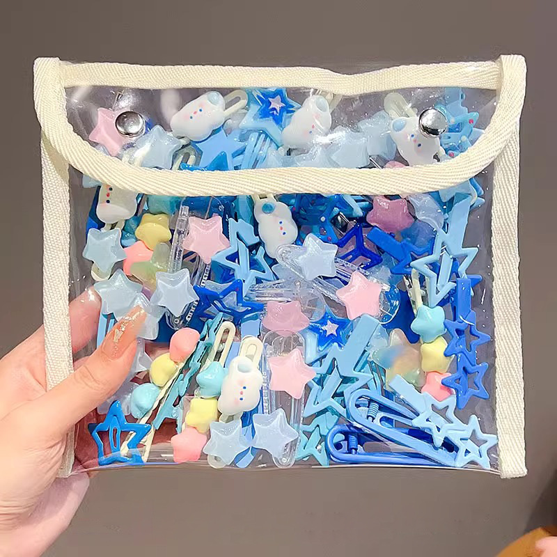 Dopamina azul Linda estrella sin costuras clip pequeño clip para niños flequillos laterales de pico de pato horquilla