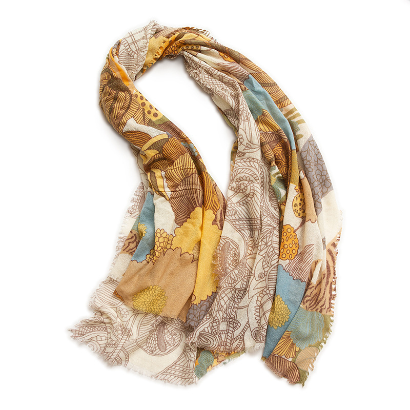 2026 New Model Inner Mongolia Manufacturer 100% Boiled Wool Scarf Sunflower Print Shawl Widened and Enlarged 2026 New Model Inner Mongolia Manufacturer 100% Boiled Wool Scarf Sunflower Print Shawl Widened and Enlarged