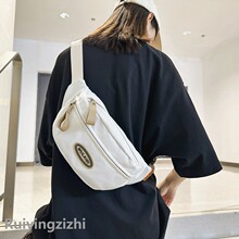 帆布斜挎包男款休闲日系胸包简约时尚学生斜挎手机包男运动腰包女