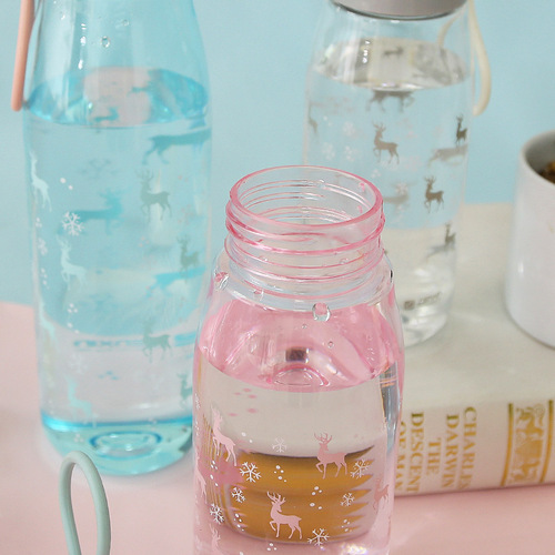 Revitalizing Enjoyable Portable Straw Sports Water Bottle with Handle Convenient Plastic Cup for Female Students Office Drinking Cup Direct Drinking Cup