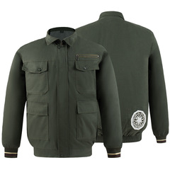 Summer cooling air conditioning suit with fan for men, work camouflage suit for women, cooling clothes for the construction site, work uniform.