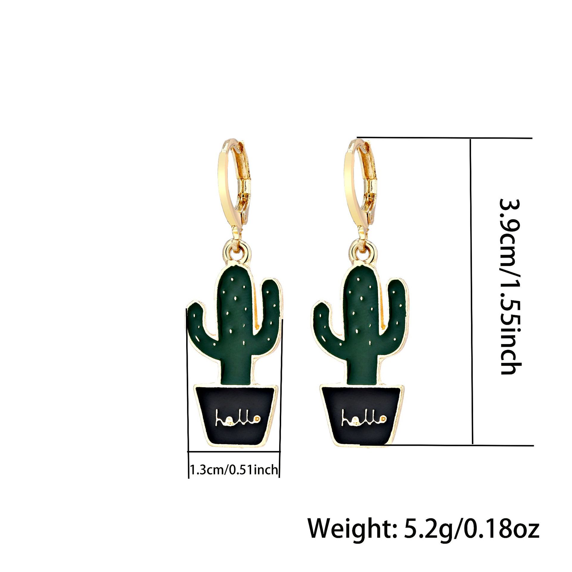 Wholesale Jewelry Geometric Hollow Plant Cactus Earrings Nihaojewelry display picture 10