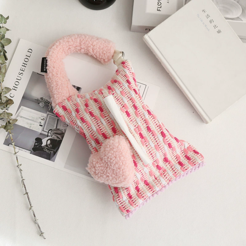 Design love color line paper bag bedroom living room tissue packaging car hanging tissue box factory