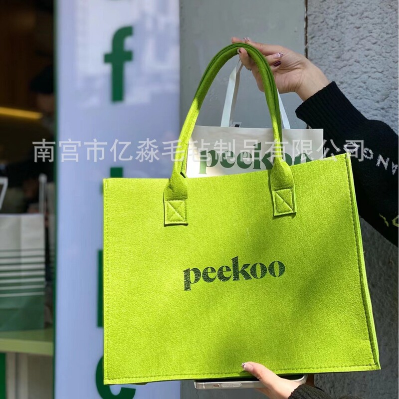 新しいフェルトバッグ、フェルトハンドバッグ、女性用ショルダートートバッグ、お土産ギフトバッグ、大容量通勤バッグ卸売|undefined