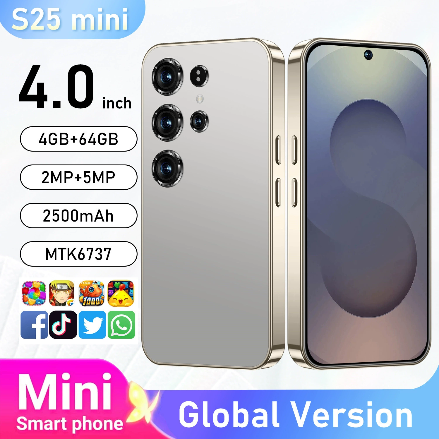 Маленькие умные часы, мобильный телефон, 4.0 дюйма, 64 ГБ, Android, (Кросс-бордер)