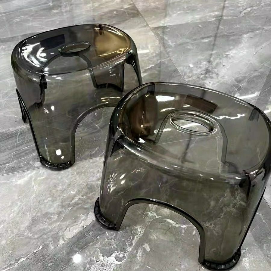 Taburetes transparentes taburetes pequeños taburetes de oficina en el hogar para pisar taburetes antideslizantes taburetes de baño de cambio de zapatos Zhigao Round