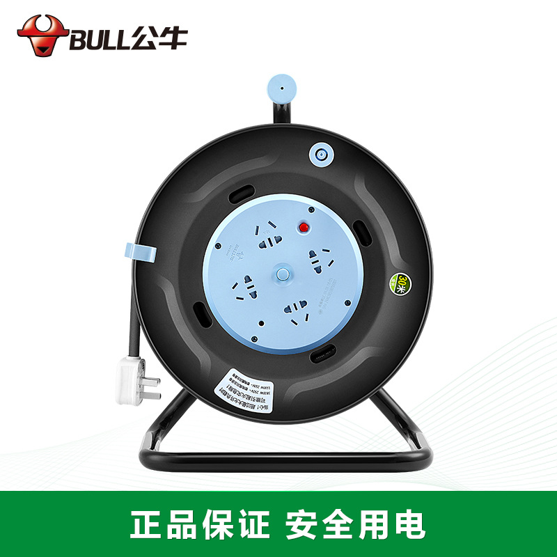 公牛卷线盘不带线插座工业用线盘804D电缆盘16A自接线线盘大功率