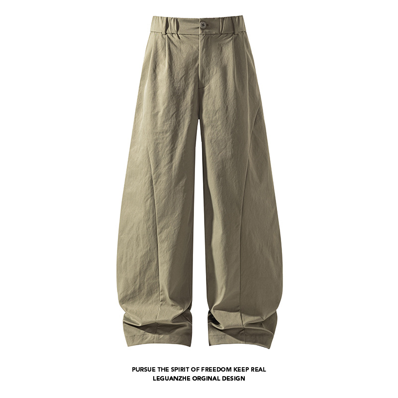 Lässige Herrenhose im amerikanischen Stil mit schrägem Schnitt, neue Frühjahrskollektion 2026, trendige, gerade geschnittene Hose mit weitem Bein._voghion.com