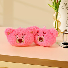 軟萌迷你草莓熊頭可愛玩偶毛絨少女心鑰匙扣包包掛飾掛件娃娃公仔