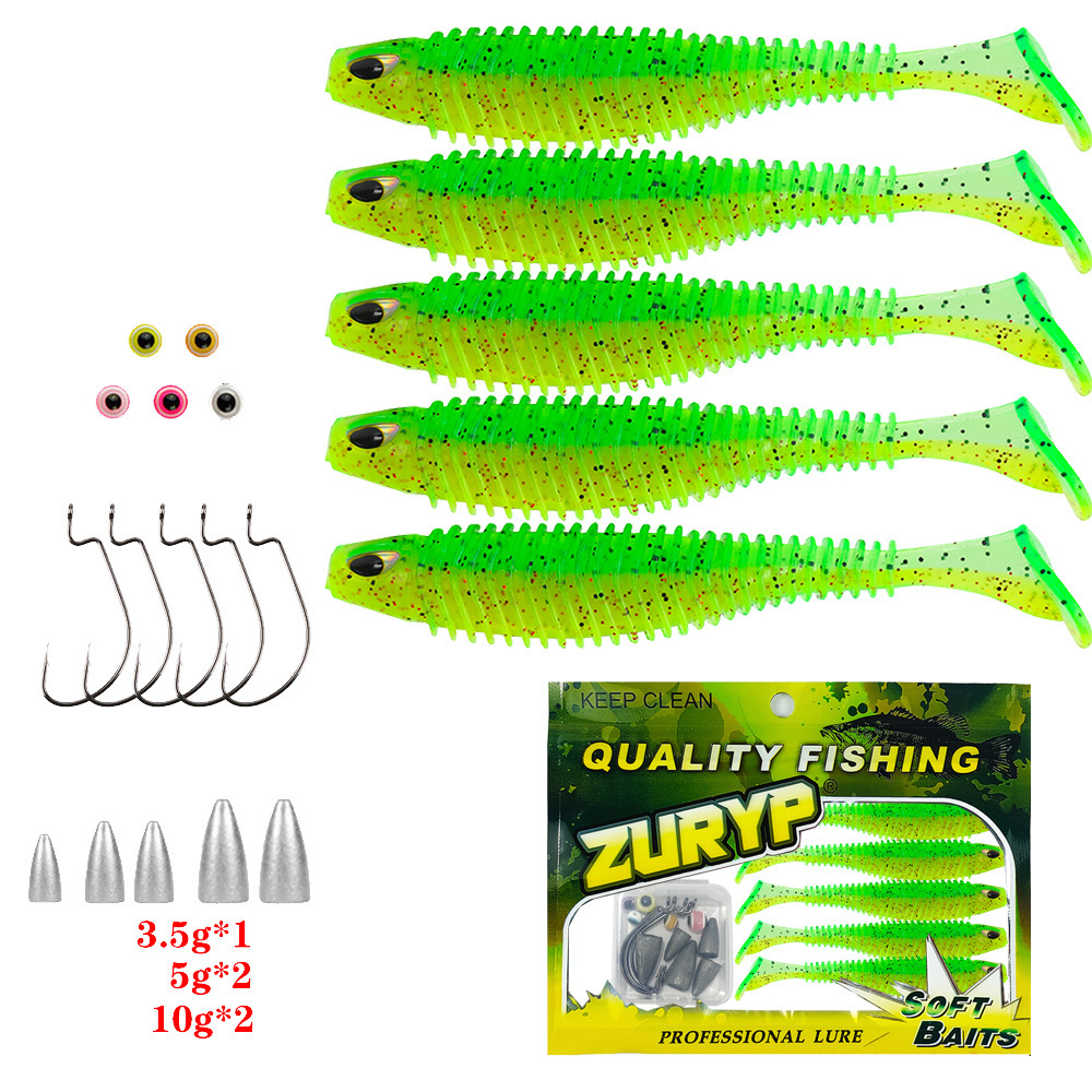 Luya popular cebo falso cebo suave traje Luya cebo falso Texas grupo de pesca transfronteriza caliente AliExpress Amazon Piel de camarón