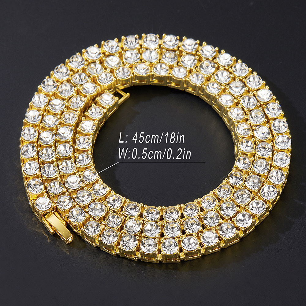 24g Weight Rhinestones Inlay Material Bracelets, Necklace Classification 1 Piece Quantity Daily, Street Occasion Alloy Material Printing Pattern Unisex Gender Plating, Inlay Design IG Style, Shiny Style IG Style Shiny Printing Alloy Plating Inlay Rhinestones Unisex Bracelets Necklace 3