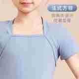 Ropa de baile para niños Ropa de práctica de dos piezas para niñas de verano Cuello cuadrado de algodón de manga corta Top de dos piezas falso Ropa de baile chino para niños