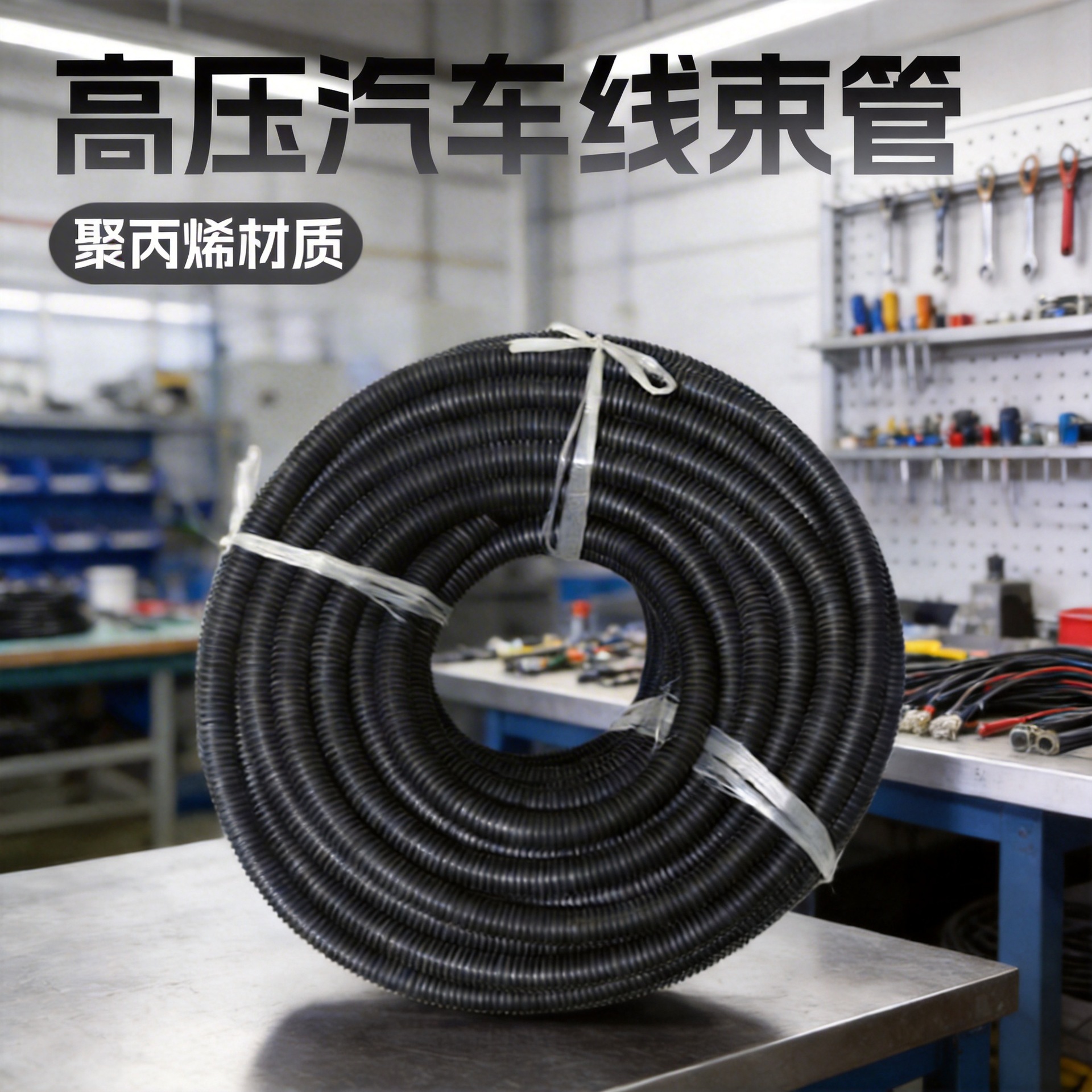 厂家低价供应汽车线束阻燃波纹管电线电缆护套管高压汽车线束专用