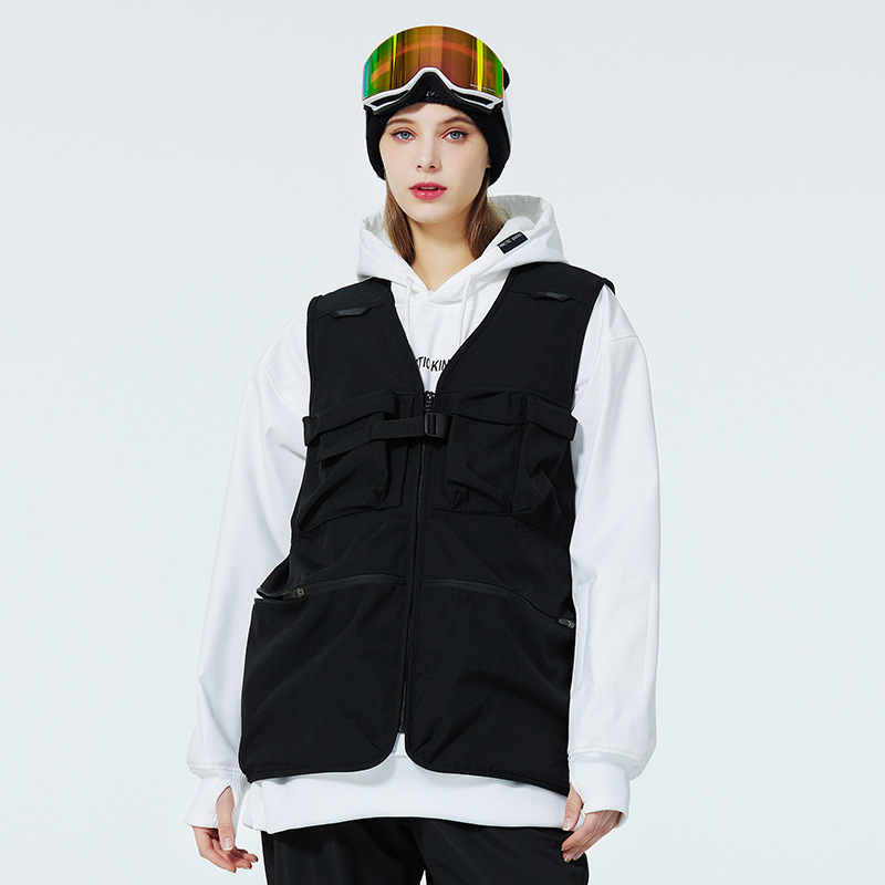 Ski Vest Men's and Women's Winter Wind-proof Water-splashing Warm Snowboard Double-board Ski Vest New Style