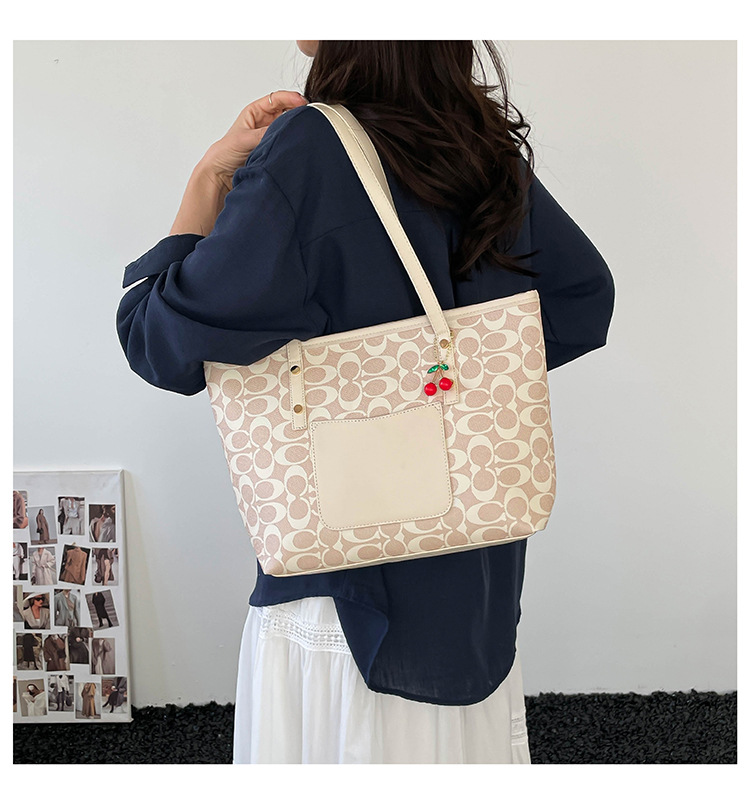 Classic Zipper Tote Bag, Daily Commute Shoulder Handbag, Large Capacity, Multiple Colors Available