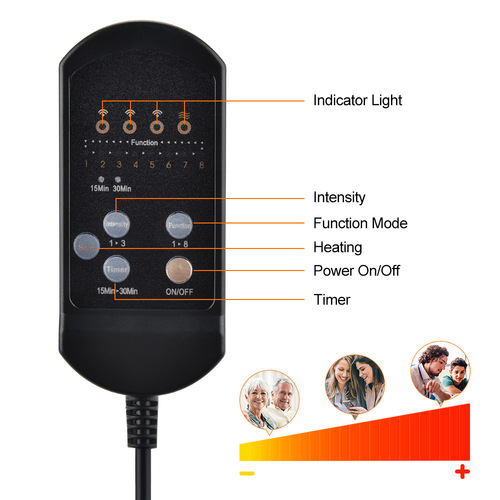HISOME car heated massage seat cushion, home car dual-purpose seat heating cushion, plug-in heating chair cushion