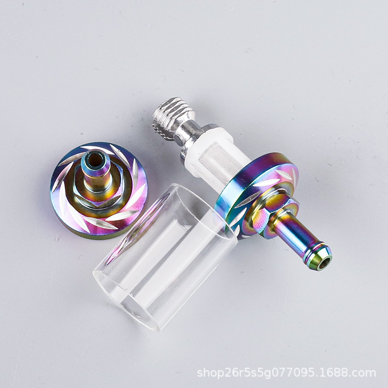 Universal Motorcycle Gasoline Filter Element Cnc Modified Metal Fuel Filter Oil Pipe Oil Switch Clip