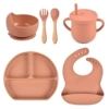 Y27 Smile Face Date+Silicone Bowl+Deldoor Pocket+Woodpower Spoon and Fork+Pharise Cup