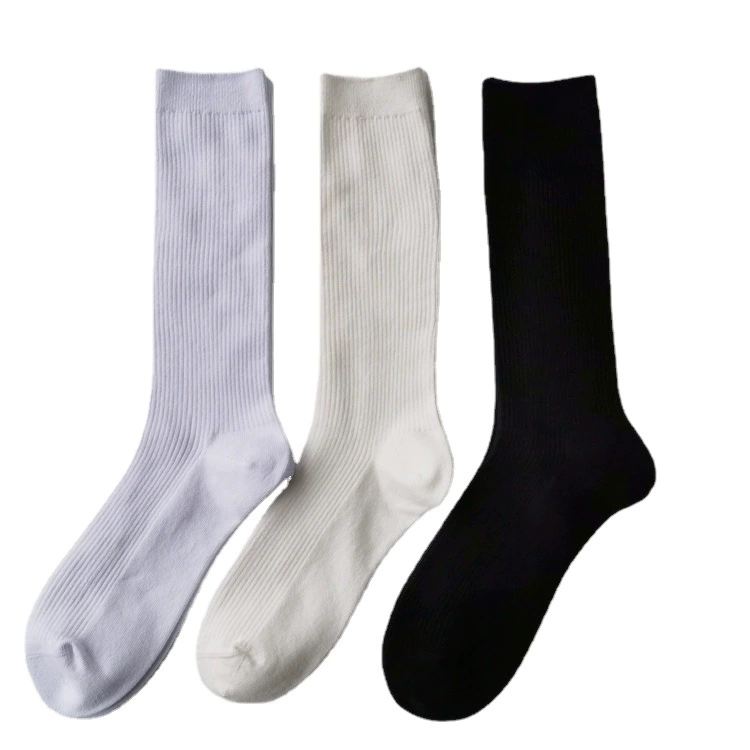 Mid-Length School Tube Socks, Cotton Blend 78/19/3, 26 cm Tube Height, Kids Uniform