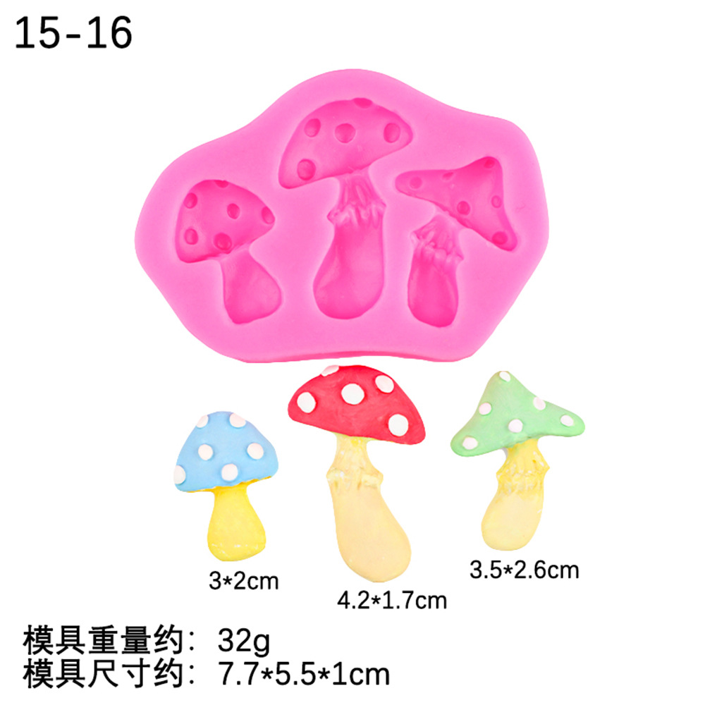 Mushroom racimo valla fondant molde de silicona tocones de goma decoración de pastel de hierba molde de accesorios de mousse de chocolate