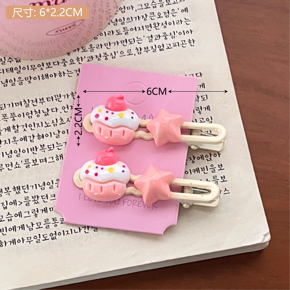 Creativo lindo cerdo cuchara de pico de pato clip horquilla dulce niña conejo flequillos clip lateral horquilla rota accesorios para el cabello