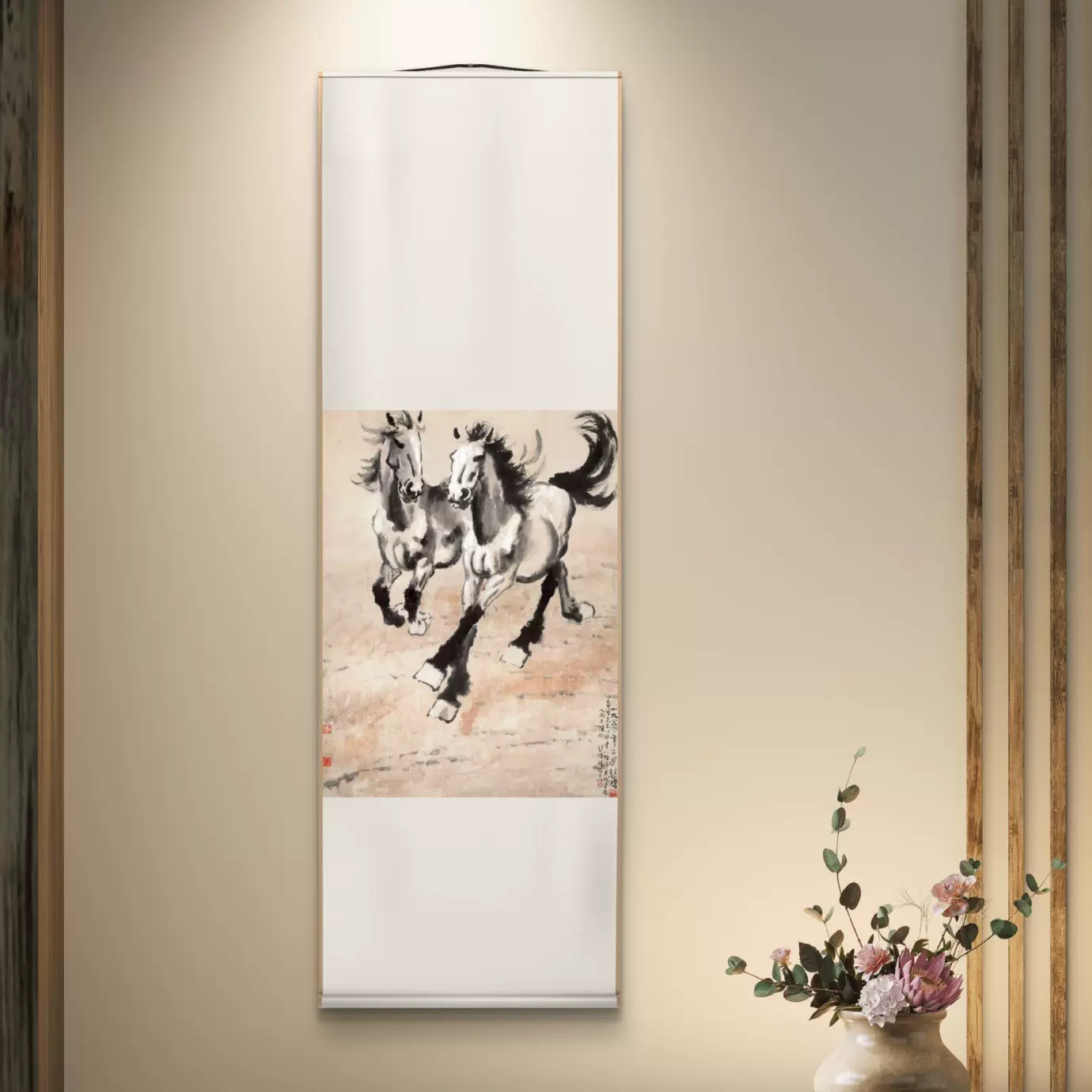 徐悲鸿马装饰画奔马图国画水墨画办公室画玄关画动物画壁画山水画