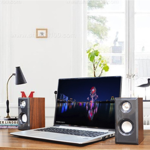 2036 Wooden Speaker USB Laptop Multimedia Computer Desktop Remote Control Mini Speaker 2.0 Subwoofer