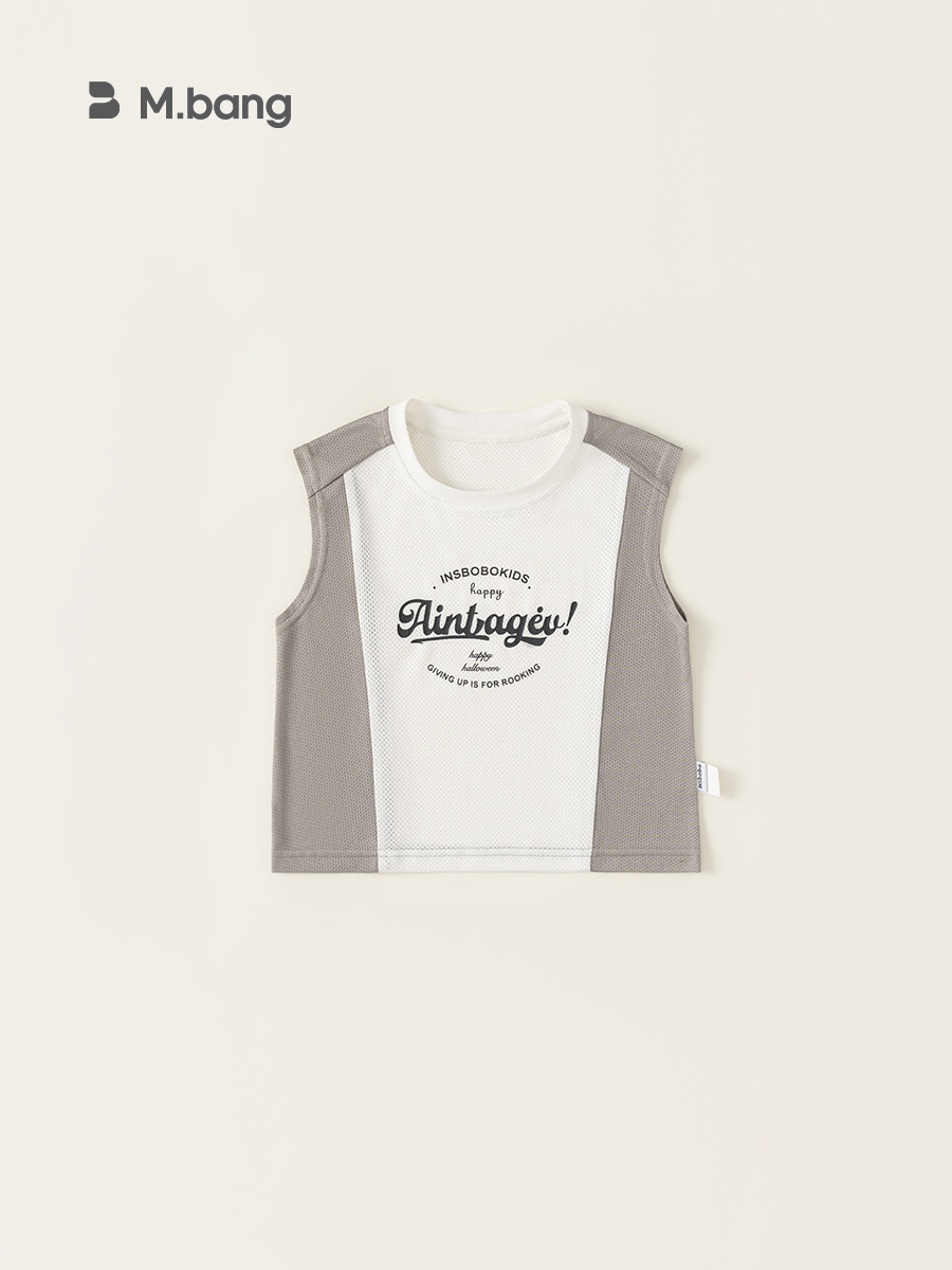 Youbao Ropa para niños Chaleco para niños Camiseta sin mangas para niños Verano Nuevo estilo Camisa a juego de colores de verano para niños XY84211