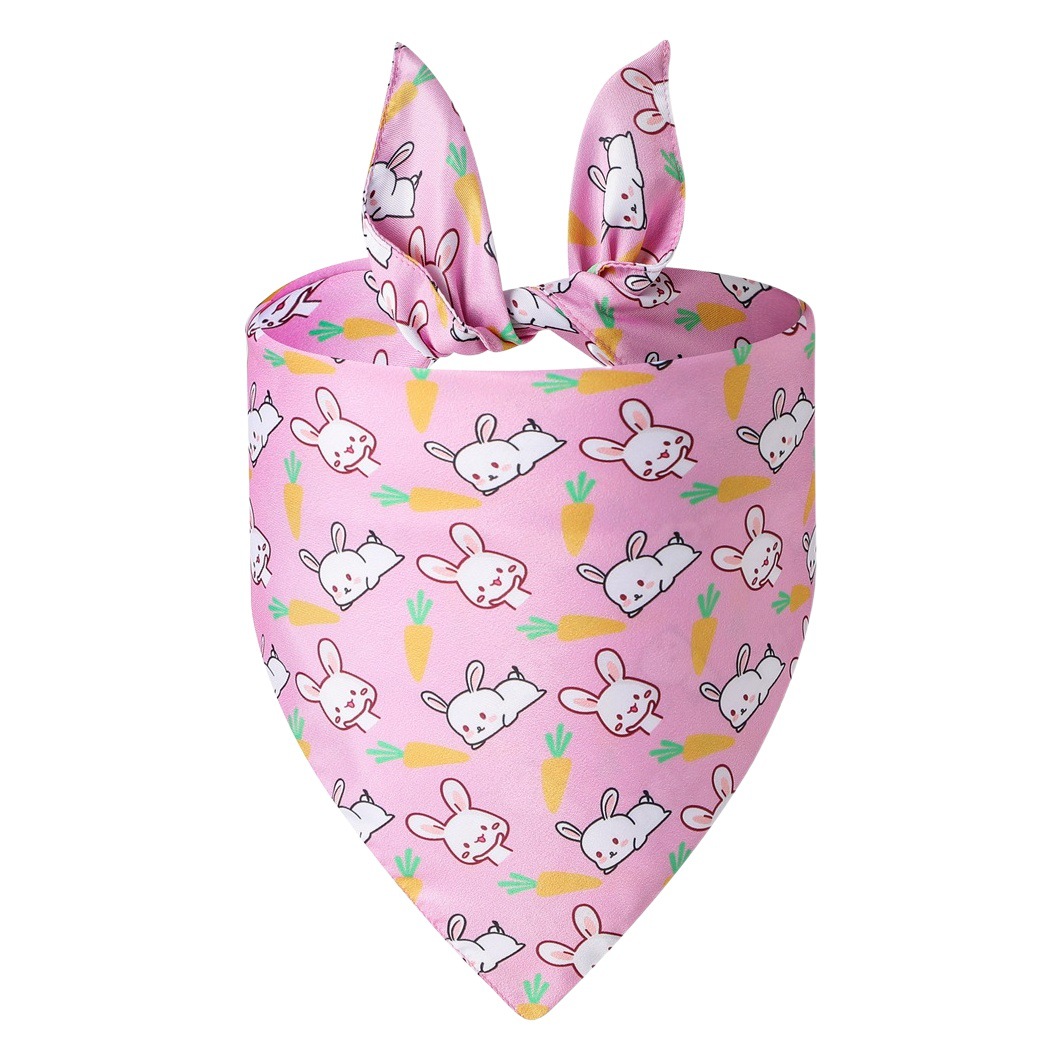 Fábrica transfronteriza Pascua mascota perro triángulo toalla saliva toalla perro bufanda ropa colorido huevo Conejo Pascua
