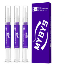 跨境6ml口腔护理美白笔V34紫色美白笔套装 3PCS牙齿美白清洁笔