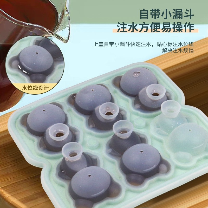 Food-grade silicone social media bear ice cube mold ice ball making machine ice tray silicone creative whiskey