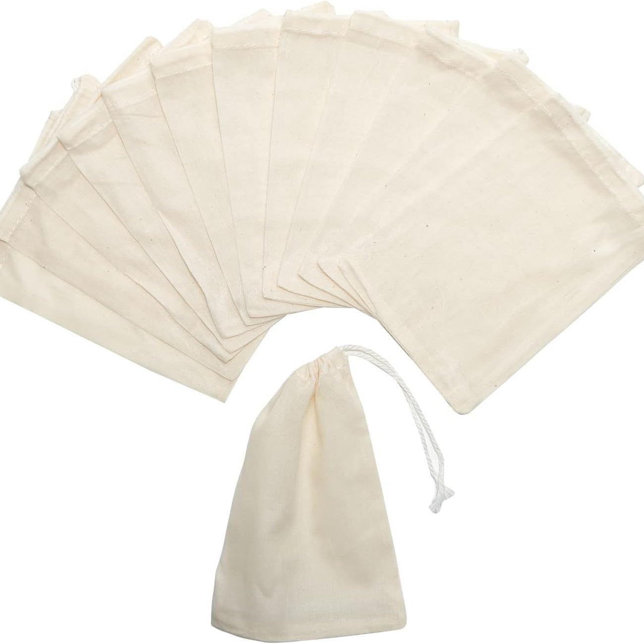 亚马逊抽绳袋棉麻束口袋收纳袋便携式帆布包洗漱包跨境电商礼品袋