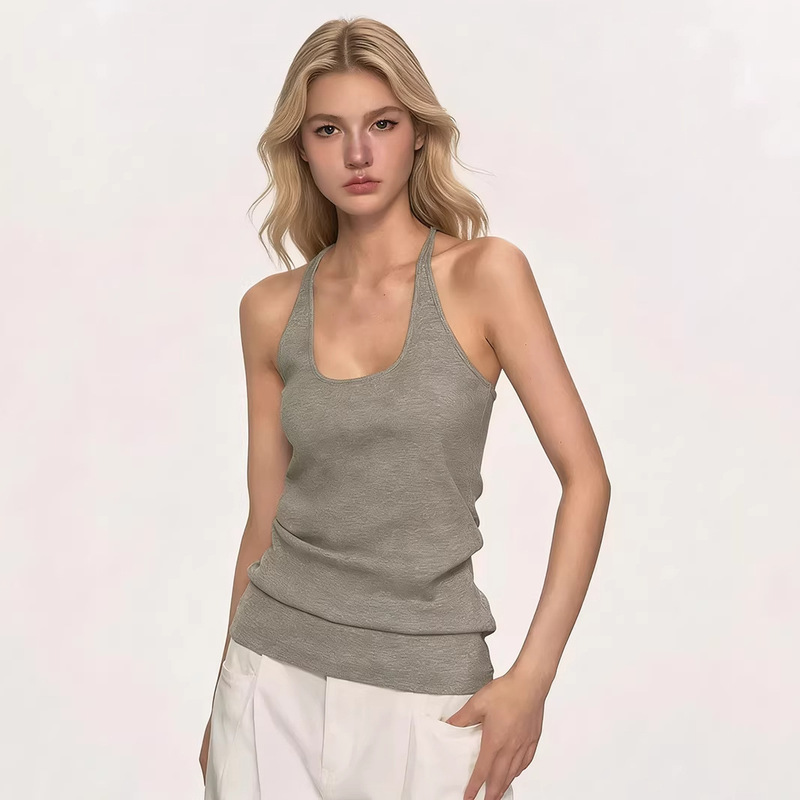 Slim-Fit Elastic Ribbed Slimming Tank Top for Women 2026 Summer New Y-Shaped Tank Top Slim-Fit Elastic Ribbed Slimming Tank Top for Women 2026 Summer New Y-Shaped Tank Top