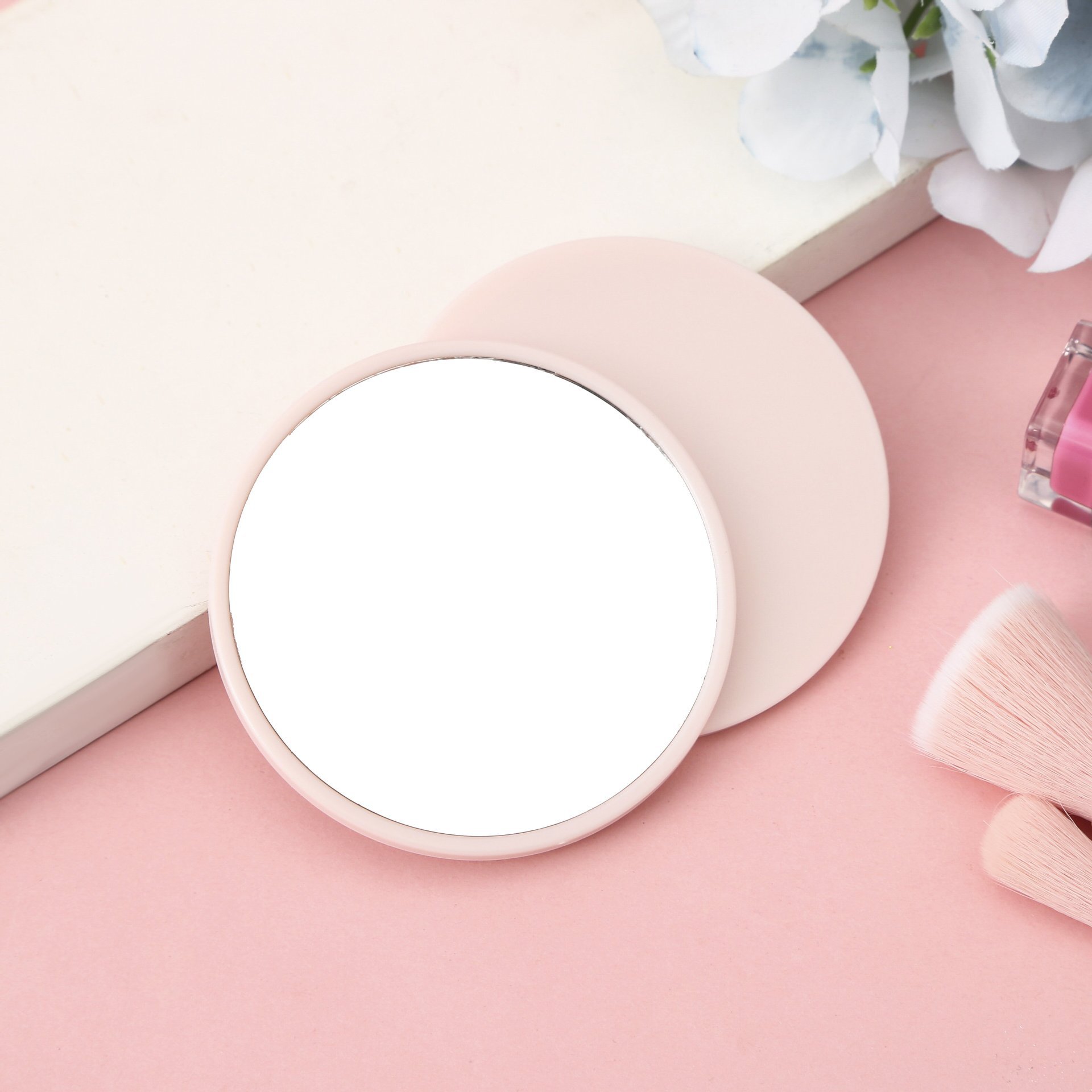 Espejo portátil pequeño de 7 cm, espejo de mano, lindo mini espejo de maquillaje, espejo plegable, espejo de maquillaje, espejo de doble cara, personalizable.
