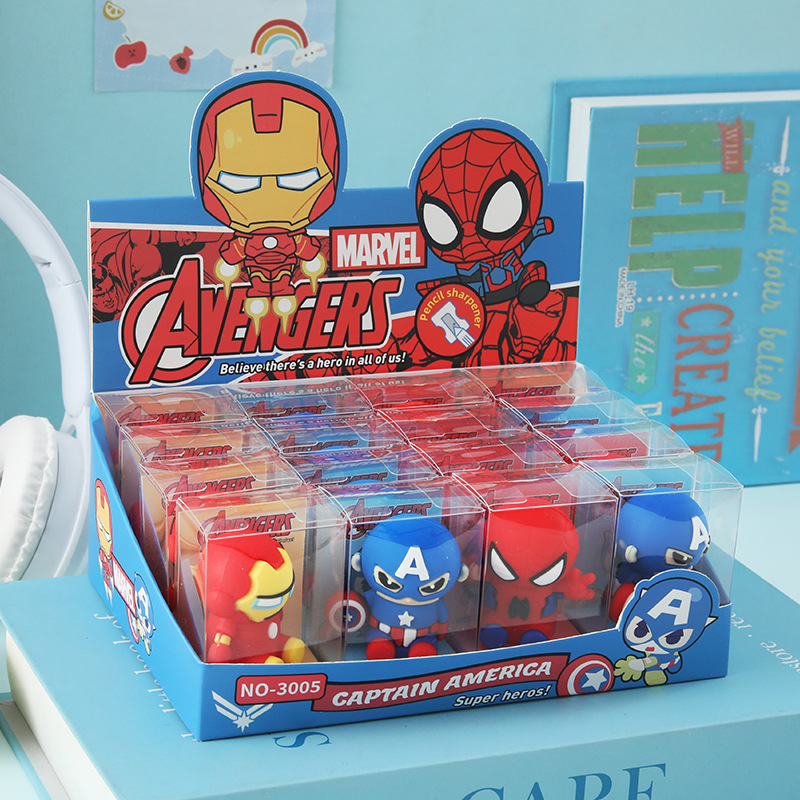 Cartoon Superman Avenger cuchillo de lápiz dibujos animados lindo muñeca bolígrafo de película suave cuchillo de lápiz portátil para estudiantes de primaria