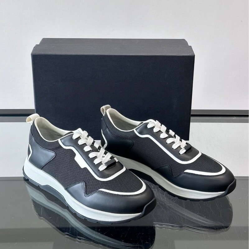 Light Luxury Men's Genuine Leather Sneakers, Cross-Border Fashion Wave-Soled Slip-On Shoes, Breathable Versatile Casual Shoes for Commuting