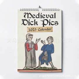 跨境新品Medieval Dick Pics 2025 Calendar中世纪迪克图片挂历
