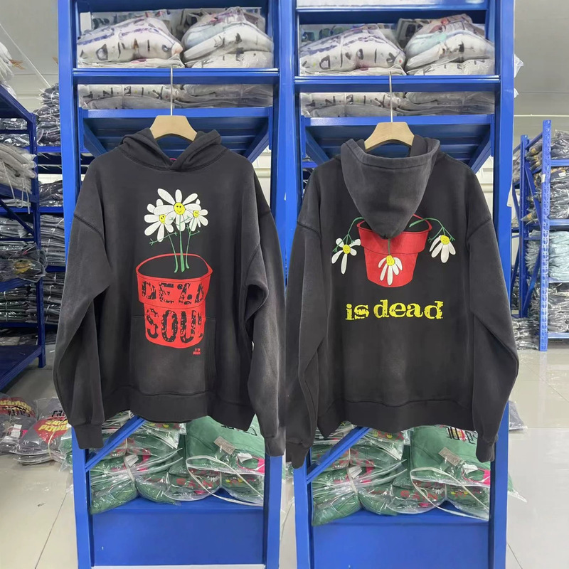 Saint Michael 25SS "De La Soul Is Dead" vintage distressed hooded sweatshirt Saint Michael 25SS "De La Soul Is Dead" vintage distressed hooded sweatshirt