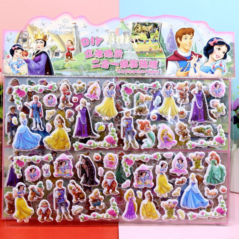 Pegatinas de dibujos animados para niños doble historia pegatinas de burbujas tridimensionales Sanrio Capibara cambiando pegatinas de nieve