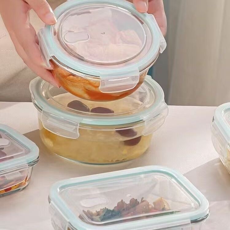 Heat-Resistant Microwave Glass Lunch Box, Transparent Glass Preservation Box, Lunch Box, Sealed Bento Box, Refrigerator Storage Box, Glass Bowl Heat-Resistant Microwave Glass Lunch Box, Transparent Glass Preservation Box, Lunch Box, Sealed Bento Box, Refrigerator Storage Box, Glass Bowl