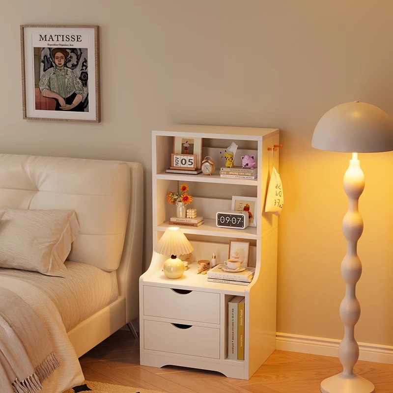 Tablero de cabecera simple y moderno tipo pequeño estante de almacenamiento multifuncional estante de libros de dormitorio casero armario de cabecera