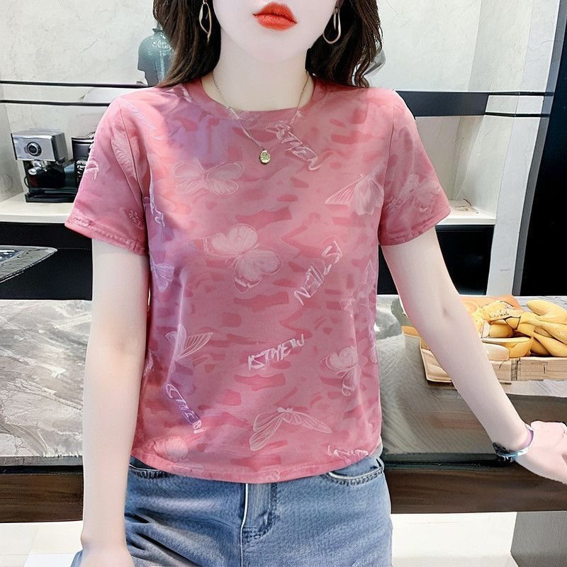 Summer Loose Fit Short-Sleeve T-Shirt for Women 2026 New Stylish Fashionable Versatile Women's Top Ins Trend Summer Loose Fit Short-Sleeve T-Shirt for Women 2026 New Stylish Fashionable Versatile Women's Top Ins Trend