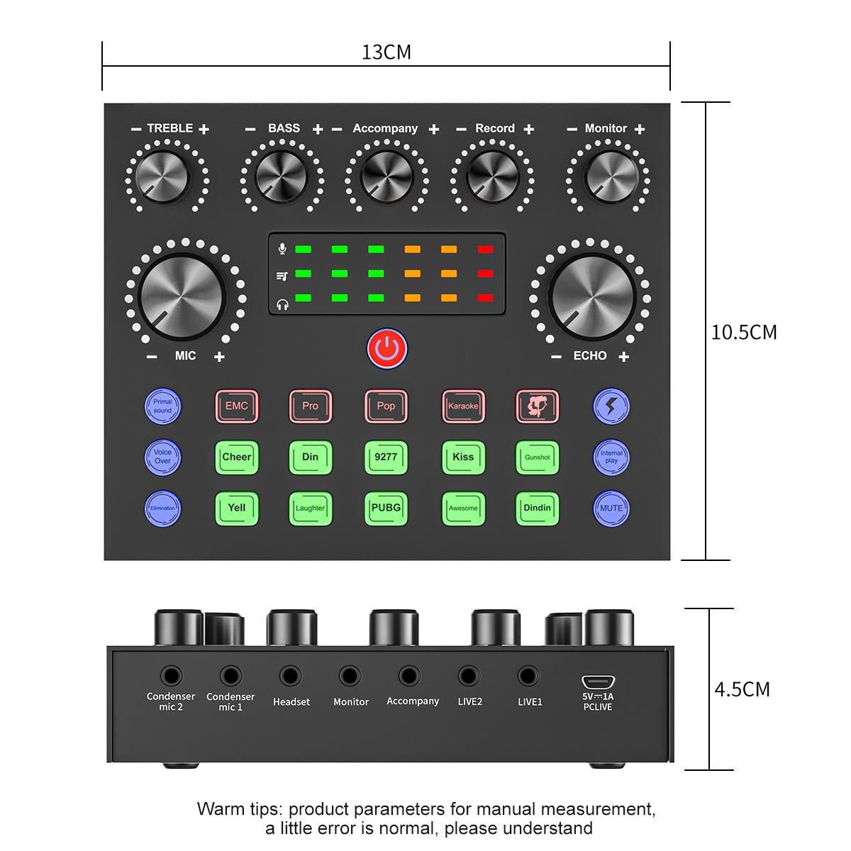 Venta caliente transfronteriza tarjeta de sonido V8S versión en inglés tarjeta de sonido en vivo teléfono móvil computadora equipo de canto universal traje
