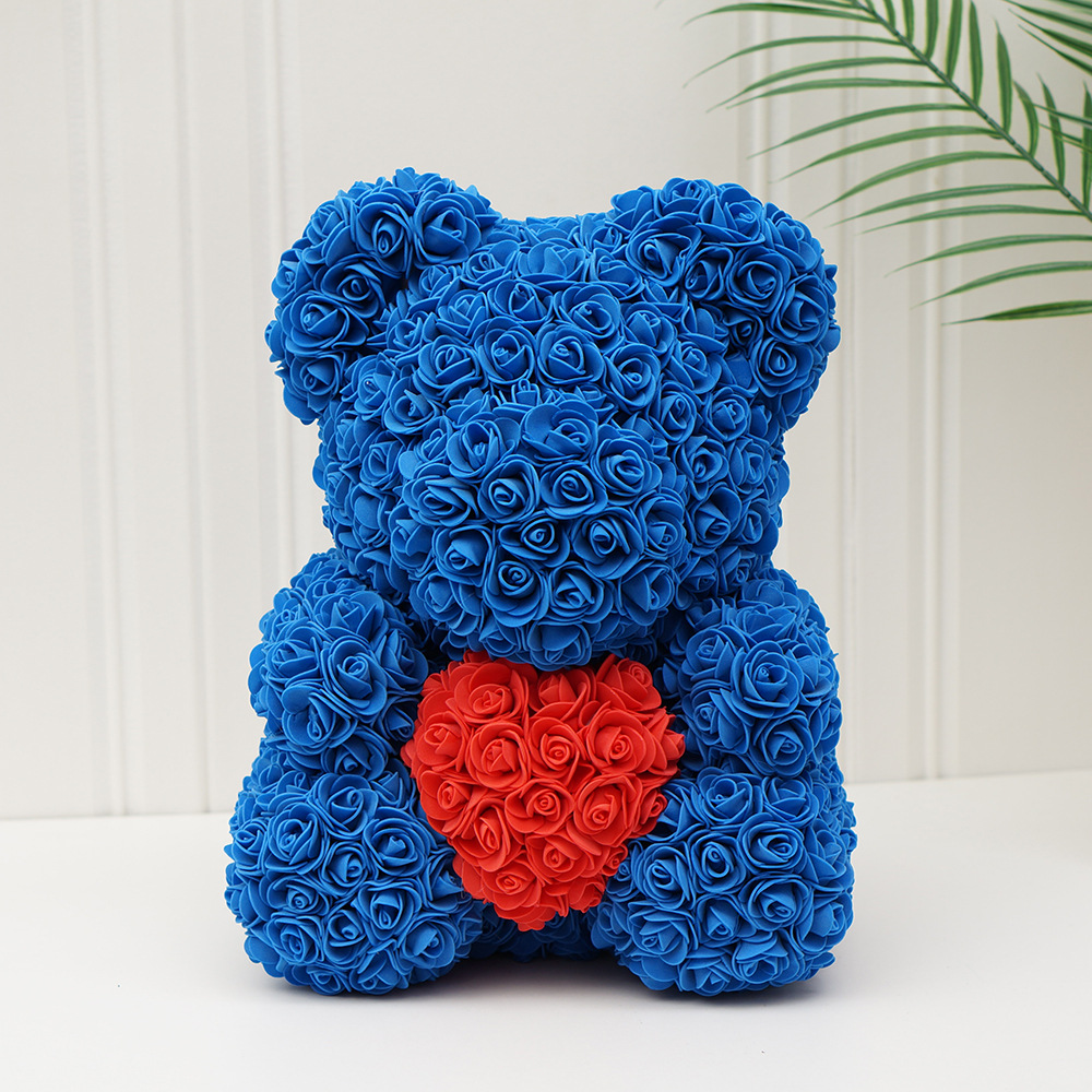 Día de San Valentín regalo Rosa oso ramo de Navidad eterna flor Rosa oso caja de regalo ramo corazón abrazando regalo de cumpleaños