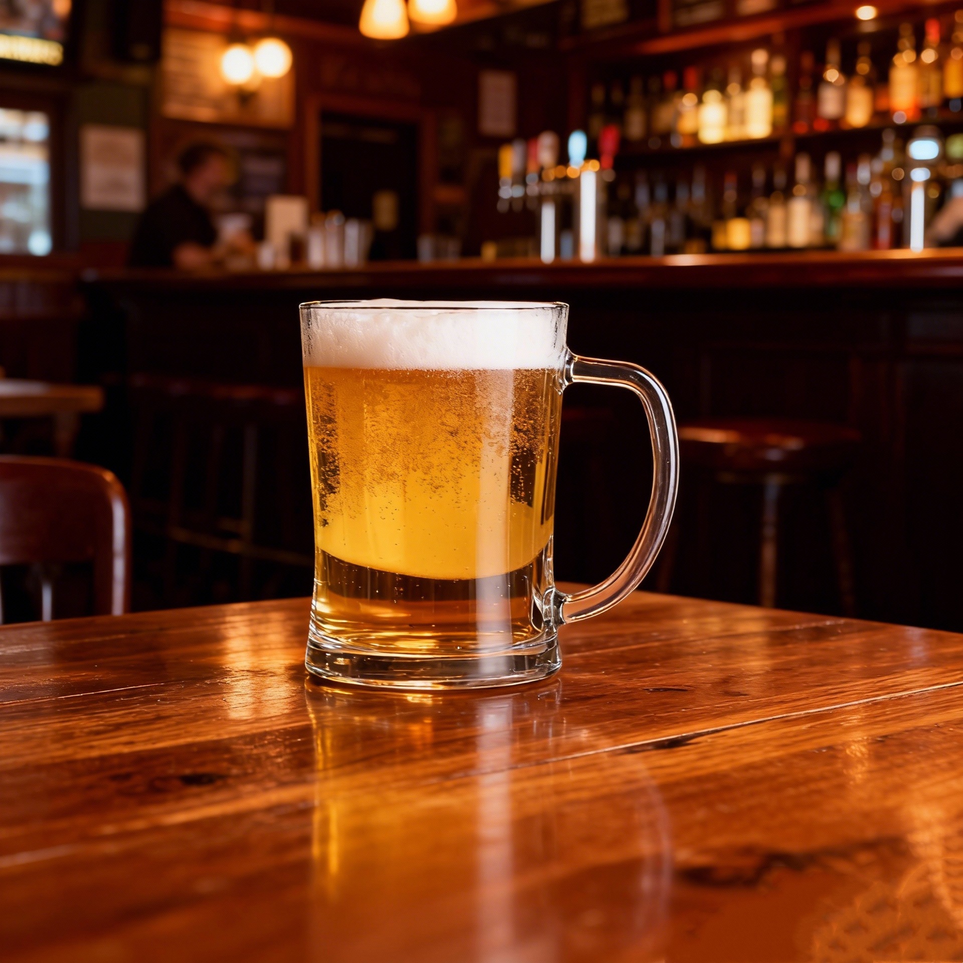 Vaso de cerveza mayorista comercial grosado de gran capacidad con mango, copa de vidrio, copa de cerveza, logotipo impreso